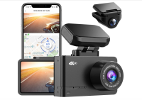 WOLFBOX 4K Dashcam Front and Rear with WiFi & GPS,...