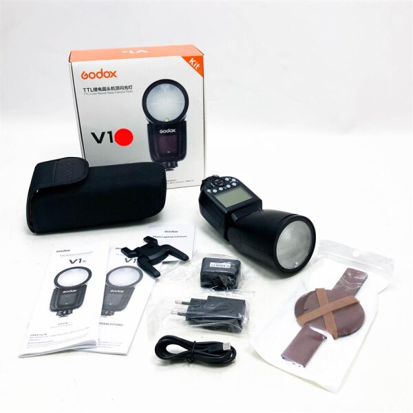 Godox V1C TTL 1 / 8000s HSS Runder Kamera Blitz + AK-R1 Taschenlampe für Canon Kamera