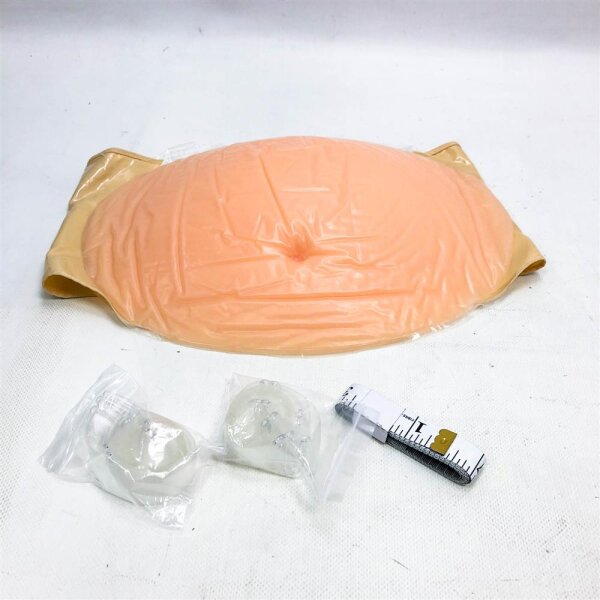 ONEFENG Gefälschter Schwangerschaftsbauch für das Handeln als Silikon Bauch Schwangere mit Klettverschluss Bauchband für Cosplay,Halloween, Karneval