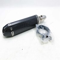 JFG Racing Universal 1.5-2 "Entry Slip on exhaust silencer with removable DB Killer for Street Bike Motorrad Scooter - Carbon Fiber Color