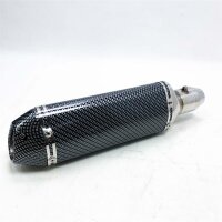 JFG Racing Universal 1.5-2 "Entry Slip on exhaust silencer with removable DB Killer for Street Bike Motorrad Scooter - Carbon Fiber Color