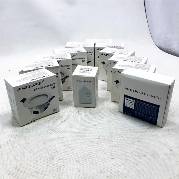 Pack of 10 WiFi Bluetooth LED recessed spotlights RGBWC dimmable, 5W 230V Smart LED recessed spot flat ceiling spots recessed lights 16 million colors sync music timer memory function, compatible with Alexa Google Home