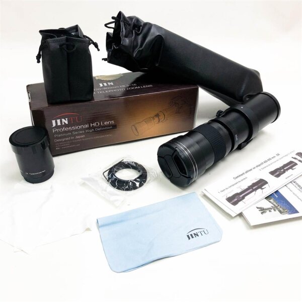 Jintu 420-800 F/8.3-16 Super Telephoto Zoom Lens for all SLR cameraas, Platinum Series High Definition