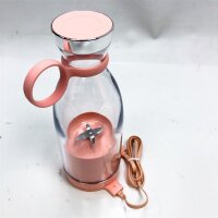 Mixie kabellose tragbare Mixerflasche 350 ml für Shakes und Milchshakes mit Induktionsladegerät BPA-frei (Rosa)