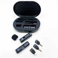 Boya BY-WM3 Mini 2.4 g wireless microphone, clip-on station, portable receiver, loading case for iOS, iPhone, podcast, Facebook, YouTube, VLOG, video recording (BY-WM3D)