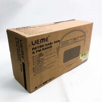 UEME Retro Digitalradio mit Bluetooth, DAB+ DAB UKW Radio, Radiowecker, und Leder Verkleiden (Schwarz)