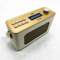 UEME Retro Digitalradio mit Bluetooth, DAB+ DAB UKW Radio, Radiowecker, und Leder Verkleiden (Crème)