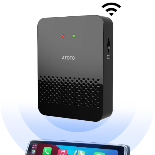 ATOTO Wireless CarPlay Adapter - Converts wired CarPlay to wireless for factory or aftermarket car stereos, AD3WCP-B