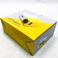 VBESTLIFE Mini Heimkino Portable LED Projektor,HD HDMI Multimedia Player Projektor für Reisen, Camping,Hof, Reisen, Camping,unterstützt HDMI, AV, USB-Eingang(Weiß + Gelb)