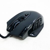 Redragon M908 Impact RGB LED MMO Maus USB Laser Gaming Maus mit 12400dpi, Hohe Präzision, 20 programmierbare Tasten, 12 programmierbare Seitentasten, Ergonomisches Design, Schwarz