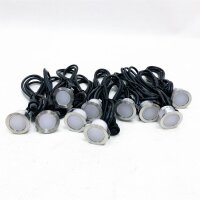 10er Bluetooth RGBWW Led Bodeneinbauleuchten Aussen, Ø31mm Dimmbar Led Bodeneinbaustrahler Bodenspots Terrassen Einbaustrahler Außen, DC12V 0.5W IP67 Wasserdicht Terassenbeleuchtung (RGB + Warmweiß)