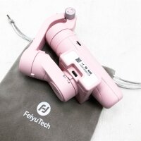 FeiyuTech [Official] VLOG Pocket 3-Axis Gimbal Stabilizer, Compatible with Samsung s21 iPhone 13 and Android P30 Smartphone, Portable and Foldable, Timelapse, Slow Motion, Panorama - Pink