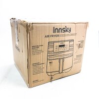 Innsky Heißluftfritteuse 5,5L XXL aus Edelstahl mit digitalen LED-Display, 7 Programmen, 1700W Heissluftfritteuse Airfryer (Schwarz)