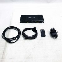 Tesmart HDMI KVM Switch 4K 30Hz KVM Switcher 4 in 1 out Audio Seemless KVM Switches, picture in Picture Modus, USB 2.0, IR Remote | Hotkey | Auto Switching with 2 x 1.5 m KVM Cable