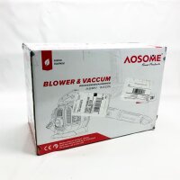AOSOME ASBV3405 Laubhäcksler-Vakuumgebläse für den Garten, 3-in-1, 2-Takt-Benzinmotor, leicht zu starten, 25,4 cc, 60-l-Sammelbeutel