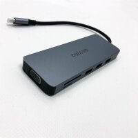 Giissmo Docking Station 2 HDMI, USB C HUB with Dual HDMI 4K, VGA, 3 USB-A, 100W PD and TF/SD card reader, Triple Monitor Adapter for MacBook Pro/Air and HP Dell Lenovo Huawei Laptops