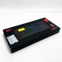 Redragon K621 Horus TKL mechanische RGB-Tastatur, 5.0 BT/2.4 Ghz/Kabelgebunden DREI Modi 80% Ultraflache Flache Profil Bluetooth-Tastatur mit dedizierter Mediensteuerung und linearen roten Schaltern