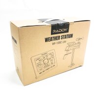 Raddy WF-100C Lite Wlan Wetterstation Funk mit Außensensor, hermometer innen/ausen, Barometer, Hygrometer, Windmesser, Regenmesser, Wettervorhersage für Haus, Garten