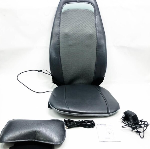 Rückenmassagegerät, RENPHO Massagesitzauflage S-Form Shiatsu Massageauflage mit Vibration, Wärmefunktion, Tiefenknetrollen, Massagegerät für Schulter, Taille, Hüfte