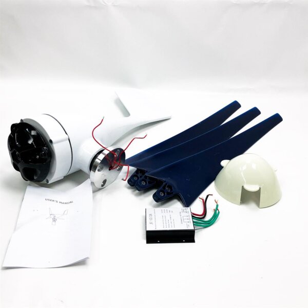 1200W Small Wind Generator Turbines Kit 3 Schaufeln Generator Power Parts Turbines Kit für das Laden zu Hause(Blau 12V)