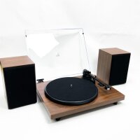 Digitnow! Digitnow vinyl turntable Bluetooth USB, record player with loudspeaker, hi -fi dual compact system stereo system, adjustable counterweight magnetic cartridge, RCA output, brown