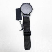BUREI Herren Uhren Ultra Dünne Schwarze grau Minimalistische Quartz mit Datumsanzeige