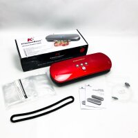 Kitchen boss Food vacuumer, vacuum device, automatic vacuum system, for storing food, including 5 pieces of food vacuum bag (red)