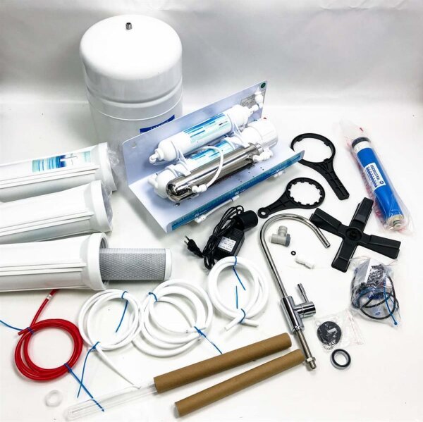 Geekpure 6 Stage Reverse Osmosis Drinking Water Filter System with UV-75GPD Filter