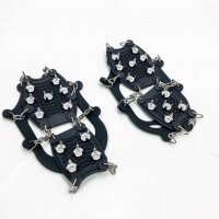 2x Wirezoll crampons crampons shoe spikes with 12 knobs, Ice Klampen, ice spikes for the boots, shoe claw for hiking mountain shoes boots etc.