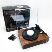 Plattenspieler für Vinyl-Schallplattenspieler Wireless Portable LP Phonograph mit Eingebauten Stereo-Lautsprechern 3-Gang-Riemenantrieb Plattenspieler mit Lautsprechern Holz Gelb