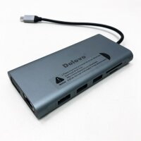 Docking Station USB C 12 in 1 Triple-Display USB C Hub für Windows und Mac OS /M1 mit Dual HDMIVGAAudio Gigabit-Ethernet 4 USB-Anschlüssen 100W USB-C PD SD/TF-Kartenleser