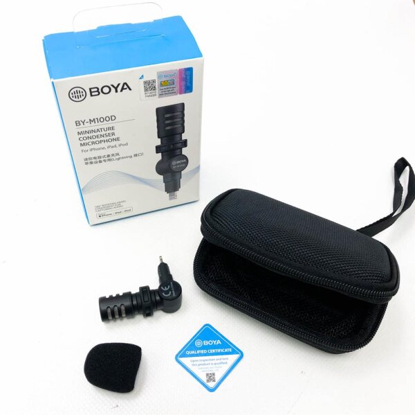 Boya Mini Omnidirectional Condensator Dikrophone for iPhone smartphone iOS VLOG Broadcast Facebook Video recording