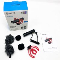 BOYA Doppelkapsel-Kondensatormikrofon by-MM1 PRO für Kamera iPhone Android Smartphone Tablet Camcorder PCs 2-Personen-Aufnahme