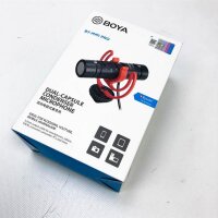 BOYA Doppelkapsel-Kondensatormikrofon by-MM1 PRO für Kamera iPhone Android Smartphone Tablet Camcorder PCs 2-Personen-Aufnahme