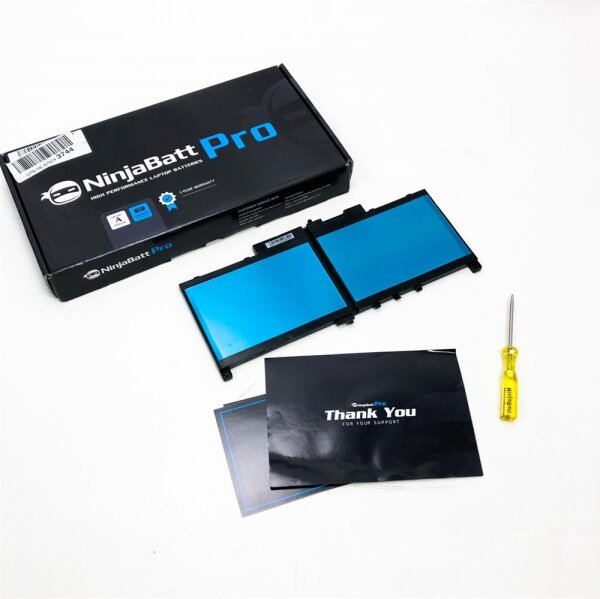 NinjaBatt für Akku Dell Latitude E7270 E7470 J60J5 PDNM2 MC34Y 451-BBSY 451-BBSU WYWJ2 242WD R1V85 GG4FM 1W2Y2 NJJ2H R97YT F1KTM 5F08V - Hohe Leistung [7.6/55Wh]