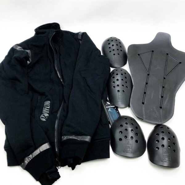 VFLUO- Schwarze Motorradjacke Mann/Frau 100% Kevlar verstärkt, zugel. Schutzkleidung, 3M™ reflektierend - Angenehm leicht - 360° Gute Sichtbarkeit - SAS-TEC™ verstellbar, ultraweich & Stoßschutz