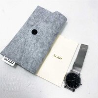 Burei Classic mens wristwatch, ultra-thin housing, minimalist analog dial with date display, Japanese quartz plant
