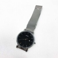 Burei Classic mens wristwatch, ultra-thin housing, minimalist analog dial with date display, Japanese quartz plant