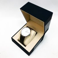 PAUL HEWITT Armbanduhr Edelstahl Sailor Line White Sand (Damen und Herren) - Uhr mit Lederarmband (Grau), Armbanduhr in Silber, weißes Ziffernblatt