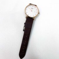 BUREI Herren Uhren Ultra Dünne Schwarze Minimalistische Quartz mit Datumsanzeige, roségold, weiß, braun