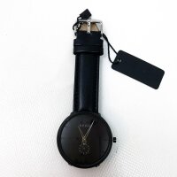 BUREI Herren Uhren Quarz Armbanduhr Schwarz Analoganzeige Schlichtes Klassisches Design Edelstahlband, schwarz