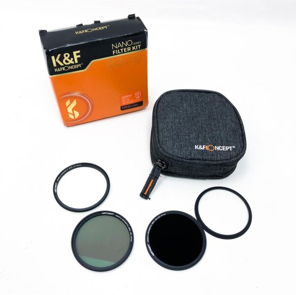 K&F Concept Magnetic Filter Set Nano X-Serie 67mm Magnetisches Schnellwechsel System Quick Swap System MCUV+CPL+ND1000 mit Objektivadapter und Filtertasche