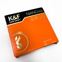 K & F Concept Nano-X Black-Mist 1/4 Filter 77mm Black Promist 1/4 Filter made of optical glass with 28-fold nano coating, black diffusion filter 1/4 for video recordings/portrait photography