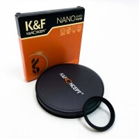 K & F Concept Nano-X Black-Mist 1/4 Filter 40.5mm Black Promist 1/4 Filter made of optical glass with 28-fold nano coating, black diffusion filter 1/4 for video recordings/portrait photography