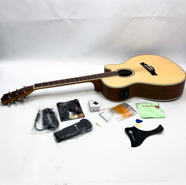 Vangoa 3/4 electroacoustic guitar 36 inch beginner Country folk guitar set with 2-band EQ, built-in tuner, of course