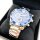 MUYIERA mens watches quartz chronograph - business wristwatches stainless steel sapphire glass dial multifunction displays luminous hands 3ATM waterproof blue