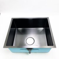 Korvo kitchen sinks stainless steel built -in sink gunmetal black 1 basin 50 x 43 cm substructure sink from 40s base cabinet
