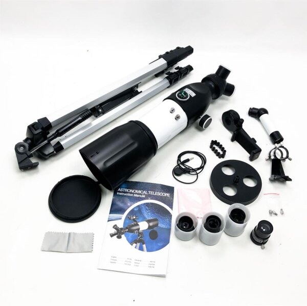 Portable Telescope for Kids, Adults, Beginners Upgraded 80mm Aperture, 400mm Focal Length, Fully Multi-Coated Astronomy Telescope with Adjustable Tripod, Phone Adapter