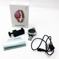 Smartwatch Womens Silver Fitness Tracker IP68 Waterproof...