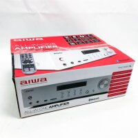 Aiwa AMU-120BT/SL: Verstärker, AV-Receiver, mit Bluetooth 5.0, 120 W, USB-Anschluss, SD-Kartenleser, Farbe: Silber